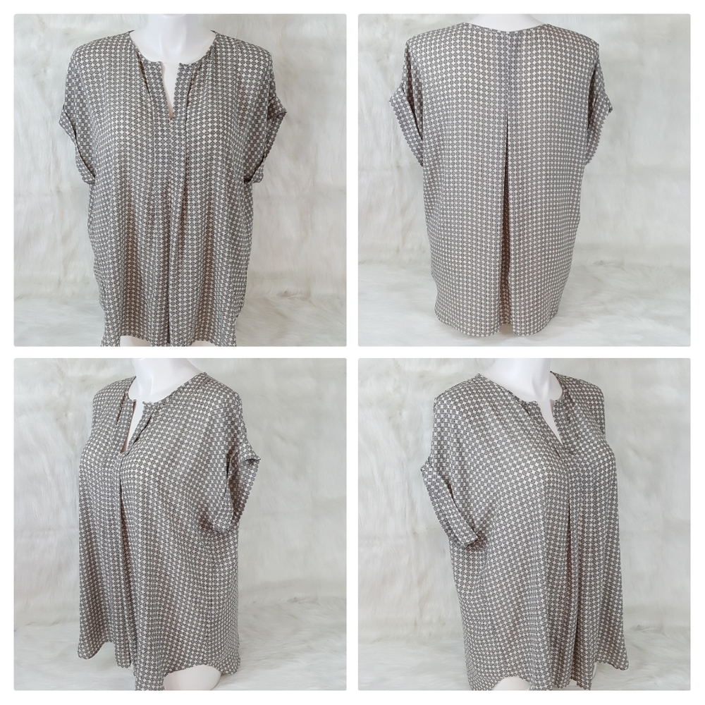 Max Studio Grey Short Sleeve Popover Top Size 2X - Picture 2 of 8